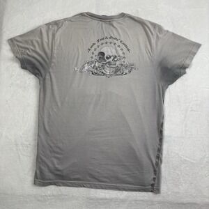 VTG BC Ethic Blue Collar Grey Short Sleeve Dyed Shirt Skull Bones Men's XXL